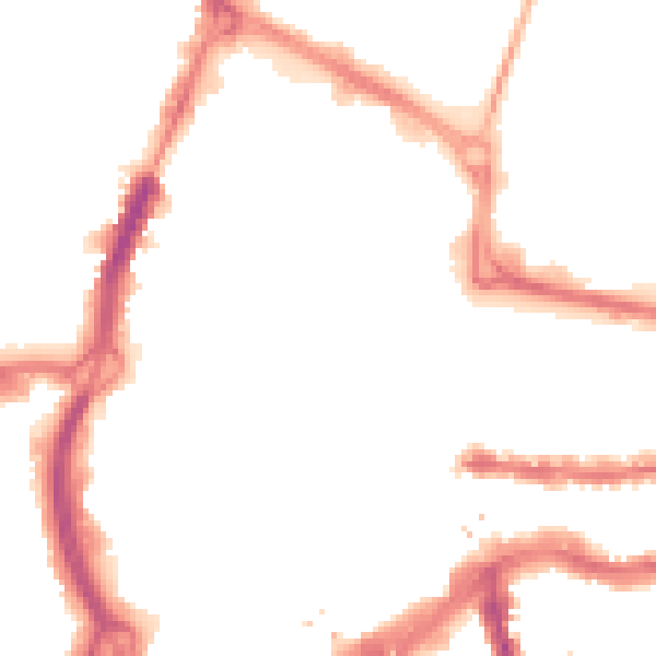 Night-time road noise heatmap for RG1 1LH