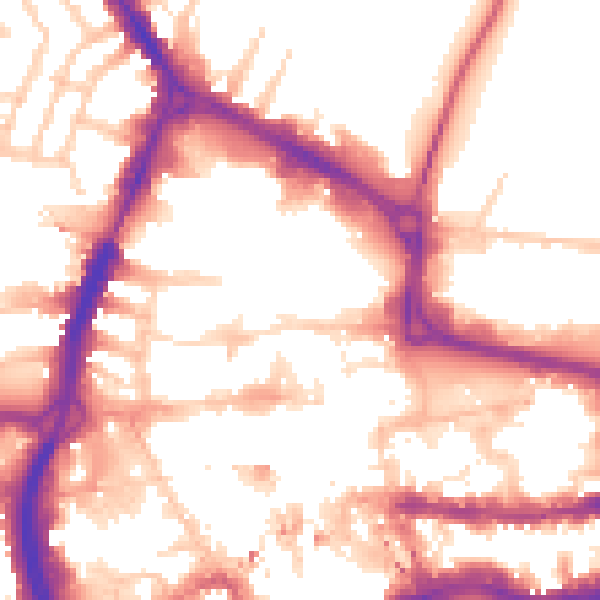 Daytime road noise heatmap for RG1 1LT