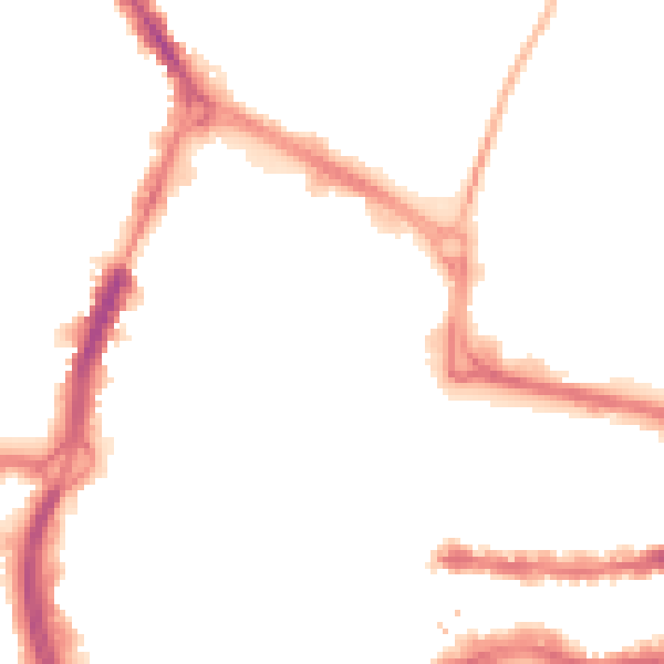 Night-time road noise heatmap for RG1 1LT