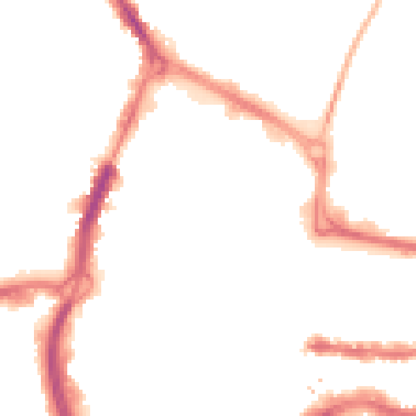 Night-time road noise heatmap for RG1 1NF