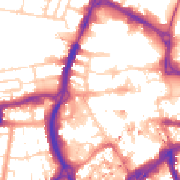 Daytime road noise heatmap for RG1 1NG
