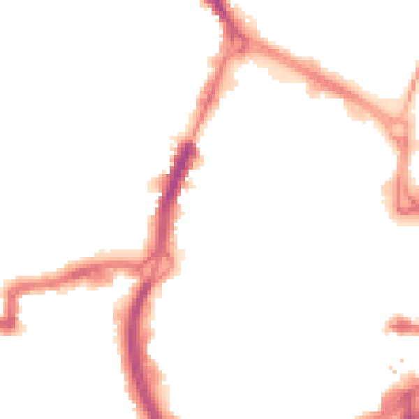Night-time road noise heatmap for RG1 1NU