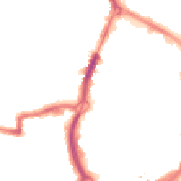 Night-time road noise heatmap for RG1 1NX