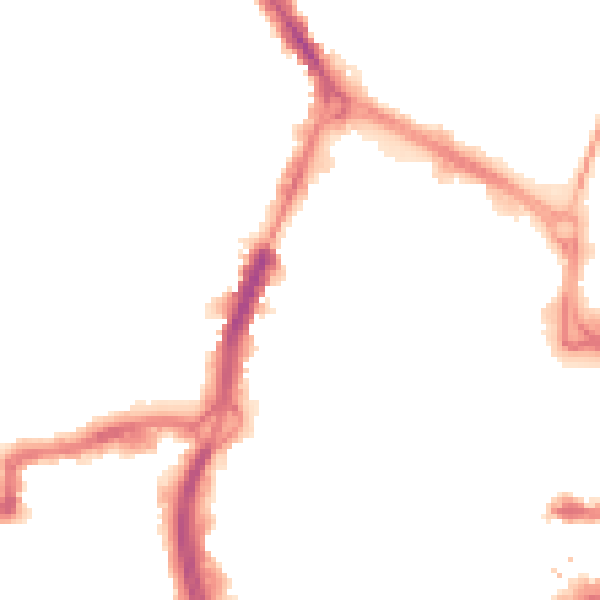 Night-time road noise heatmap for RG1 1PA