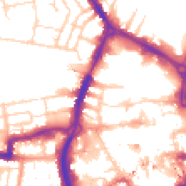 Daytime road noise heatmap for RG1 1PB