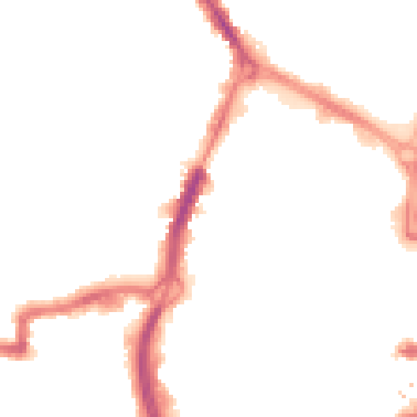 Night-time road noise heatmap for RG1 1PB