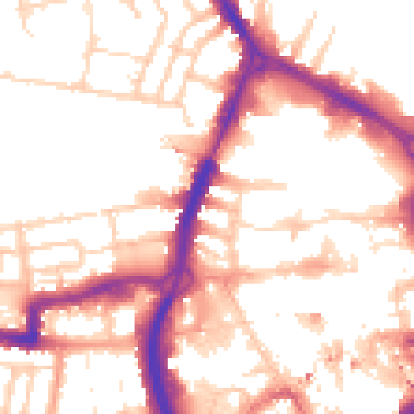 Daytime road noise heatmap for RG1 1PD