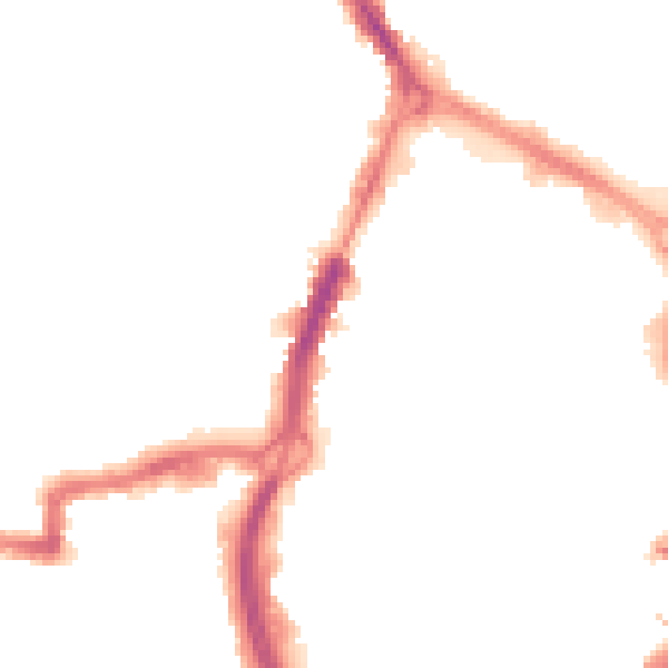 Night-time road noise heatmap for RG1 1PD