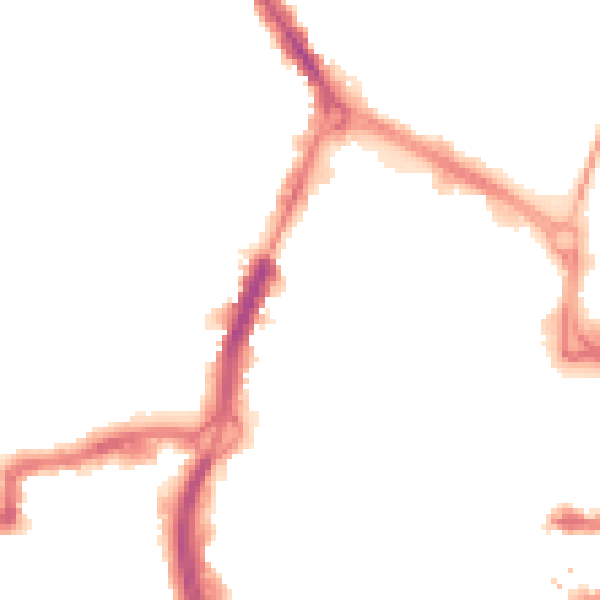 Night-time road noise heatmap for RG1 1PF