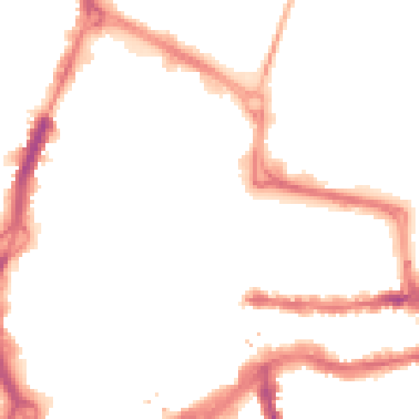 Night-time road noise heatmap for RG1 1PJ