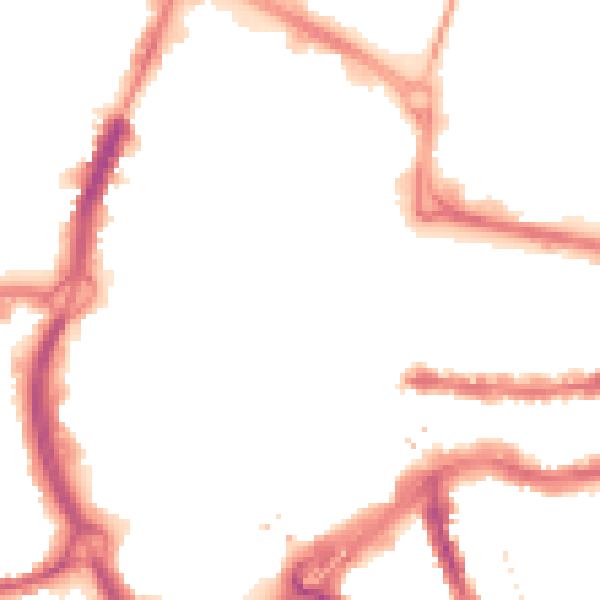 Night-time road noise heatmap for RG1 1TG