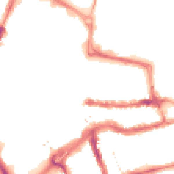 Night-time road noise heatmap for RG1 2EG