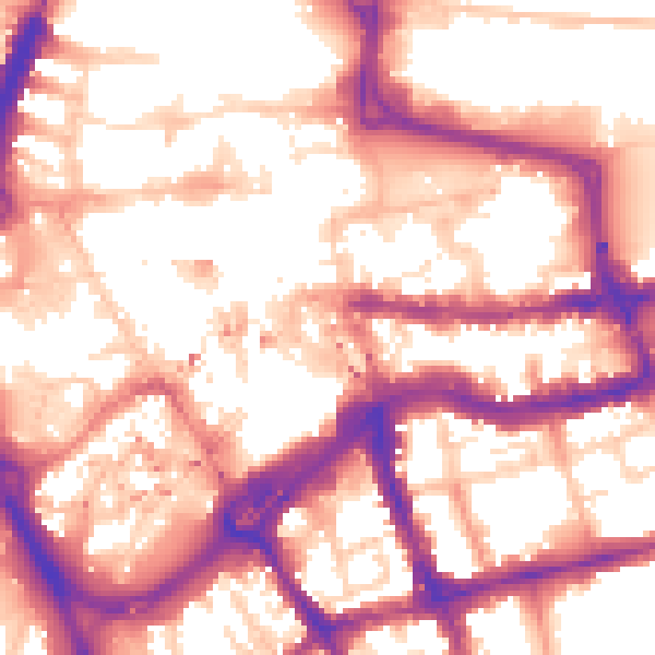 Daytime road noise heatmap for RG1 2HG