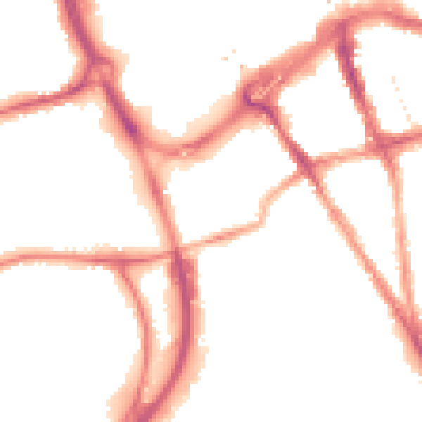 Night-time road noise heatmap for RG1 2NA