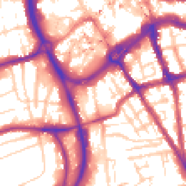 Daytime road noise heatmap for RG1 2ND