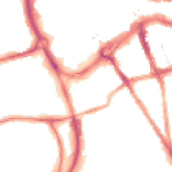 Night-time road noise heatmap for RG1 2ND