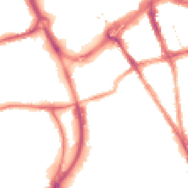 Night-time road noise heatmap for RG1 2NF