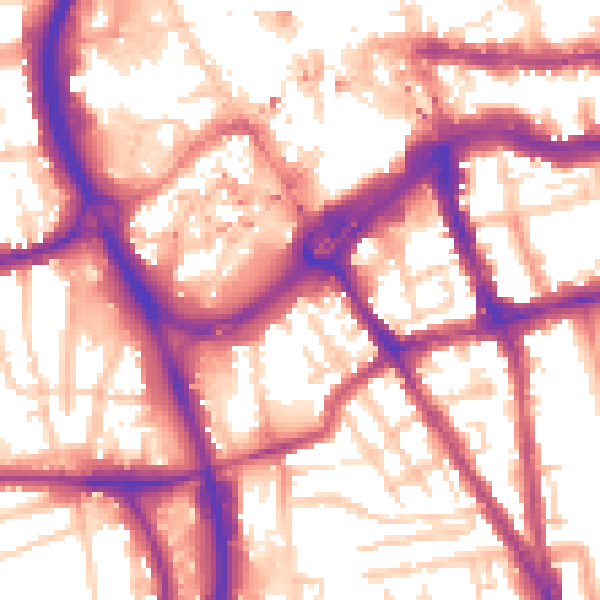 Daytime road noise heatmap for RG1 2NJ