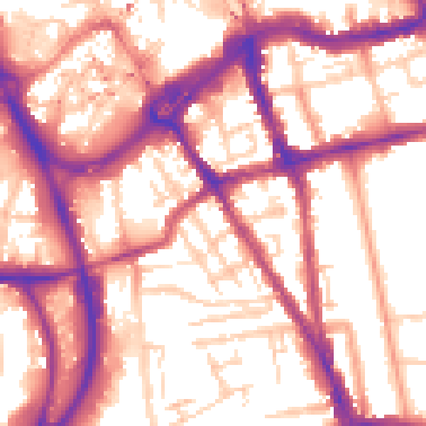 Daytime road noise heatmap for RG1 2PL
