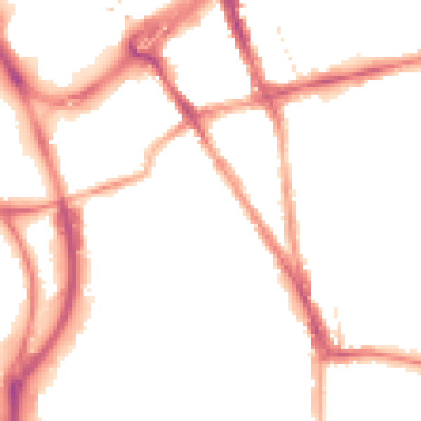Night-time road noise heatmap for RG1 2PR