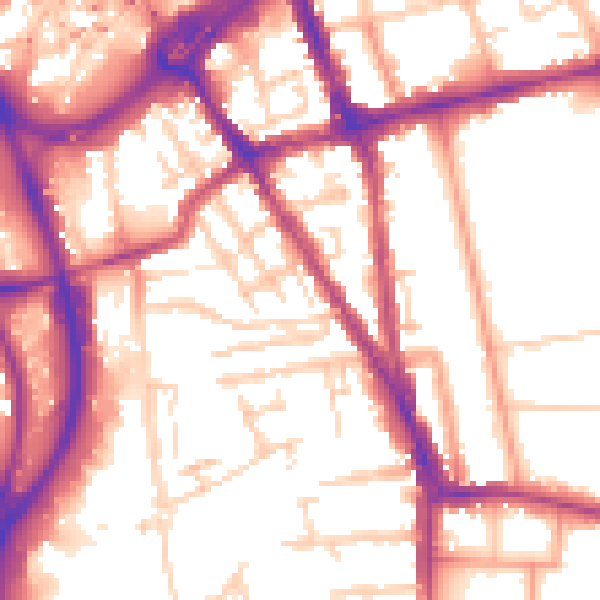 Daytime road noise heatmap for RG1 2PS