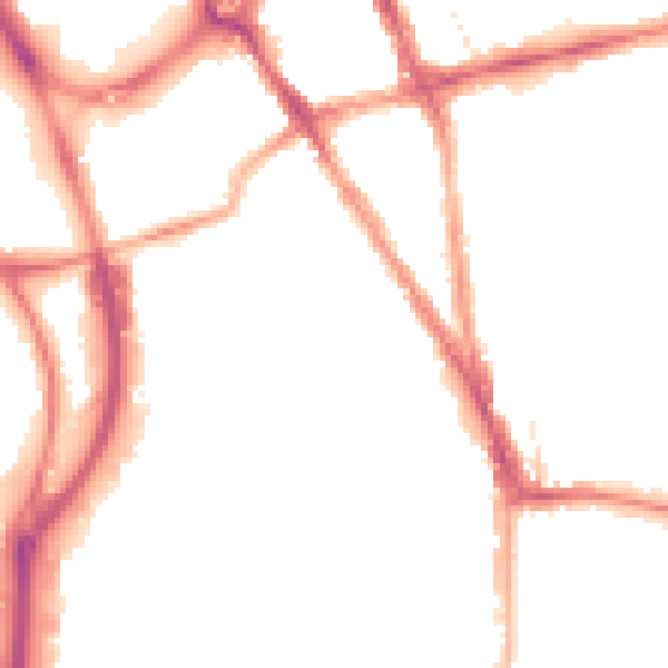 Night-time road noise heatmap for RG1 2PU