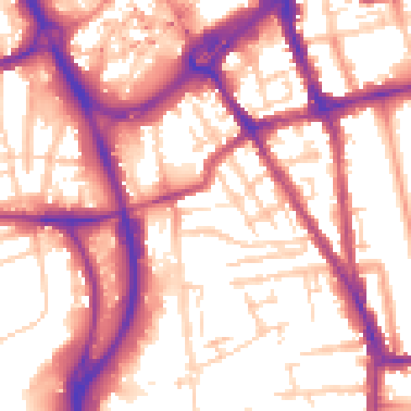 Daytime road noise heatmap for RG1 2QB