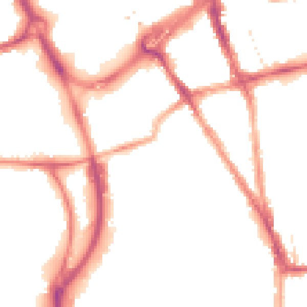 Night-time road noise heatmap for RG1 2QB
