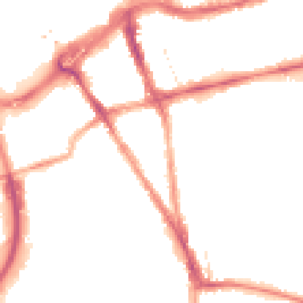 Night-time road noise heatmap for RG1 2QE
