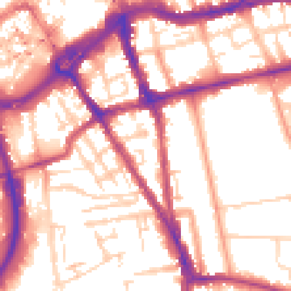 Daytime road noise heatmap for RG1 2QG