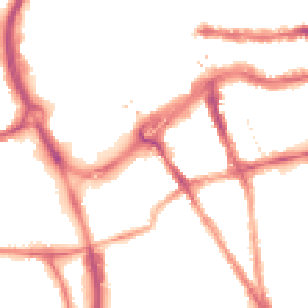Night-time road noise heatmap for RG1 2QL