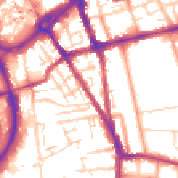 Daytime road noise heatmap for RG1 2QN