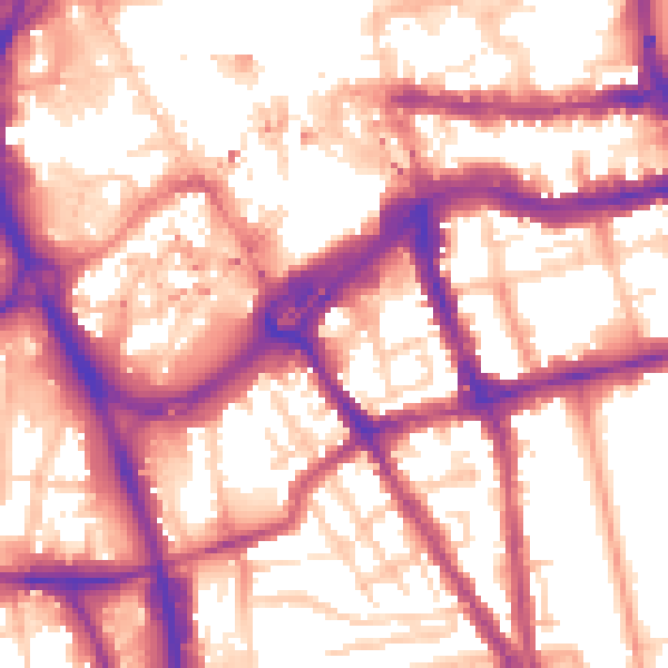 Daytime road noise heatmap for RG1 2RZ
