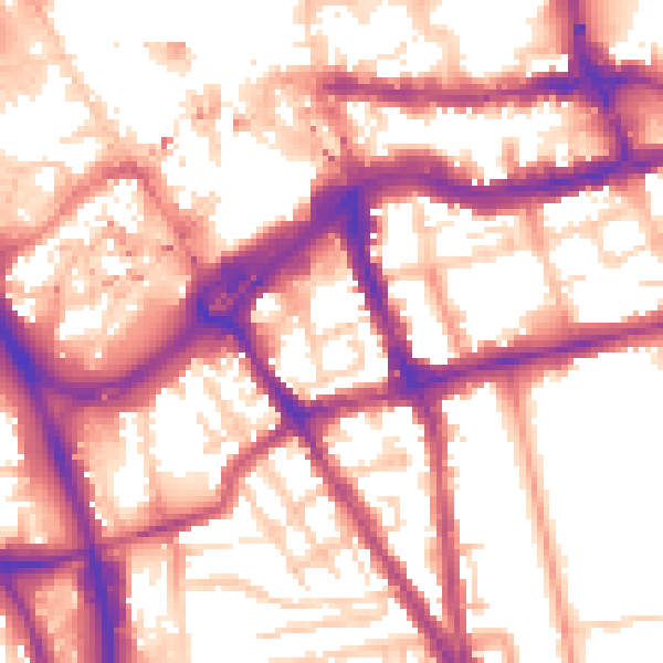 Daytime road noise heatmap for RG1 2SB