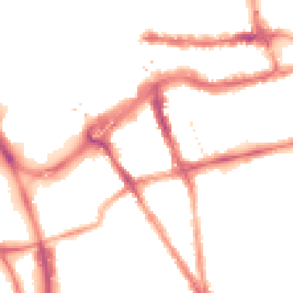 Night-time road noise heatmap for RG1 2SB