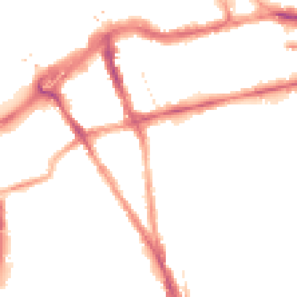 Night-time road noise heatmap for RG1 2TB