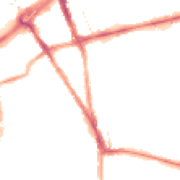 Night-time road noise heatmap for RG1 2TF