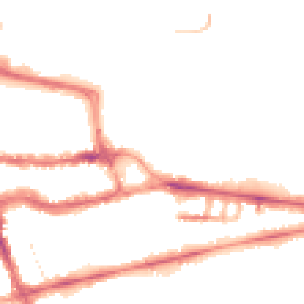 Night-time road noise heatmap for RG1 3ED