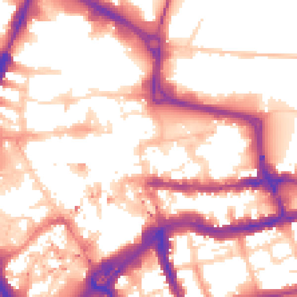 Daytime road noise heatmap for RG1 3EJ