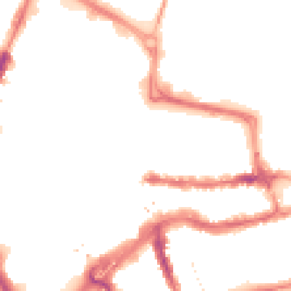 Night-time road noise heatmap for RG1 3EJ