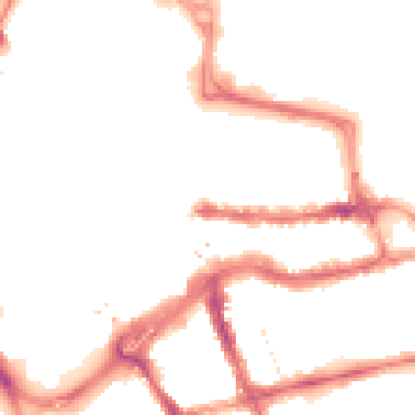 Night-time road noise heatmap for RG1 3EY