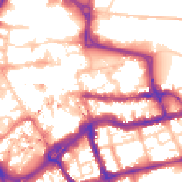 Daytime road noise heatmap for RG1 3FB