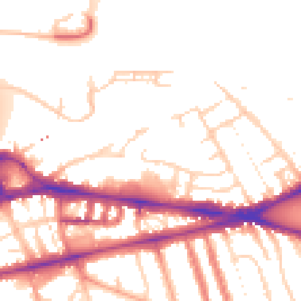 Daytime road noise heatmap for RG1 3HH