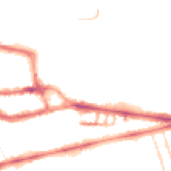 Night-time road noise heatmap for RG1 3JP