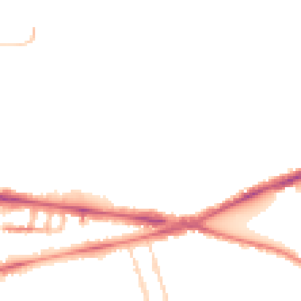 Night-time road noise heatmap for RG1 3JX