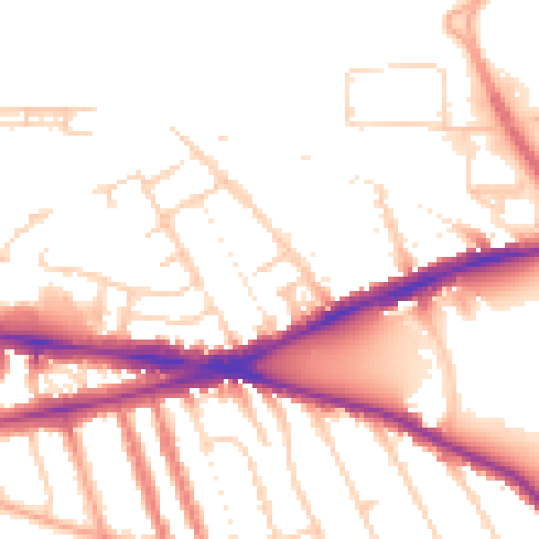 Daytime road noise heatmap for RG1 3NH