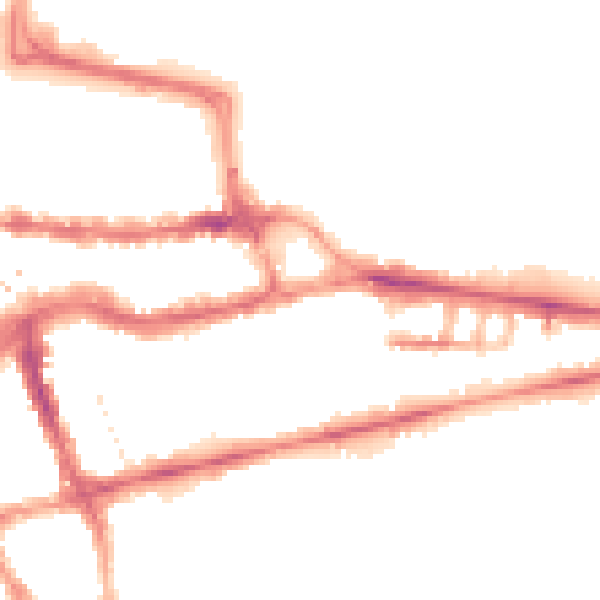 Night-time road noise heatmap for RG1 4BX