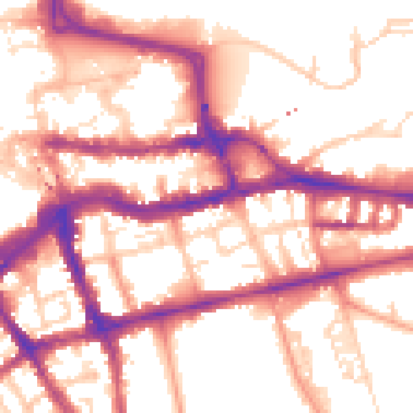 Daytime road noise heatmap for RG1 4FR