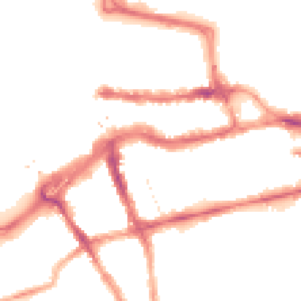 Night-time road noise heatmap for RG1 4JB