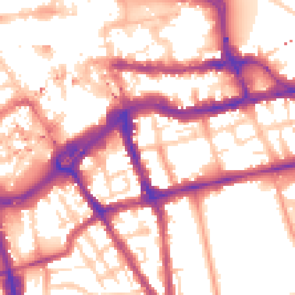 Daytime road noise heatmap for RG1 4QP
